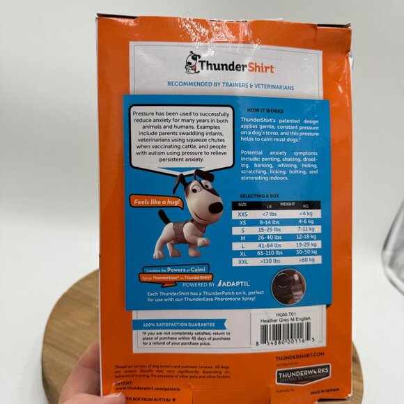 Thunder Shirt for Dogs, Dog Anxiety Relief Calming, Heather Gray Classic  MEDIUM - Picture 12 of 16